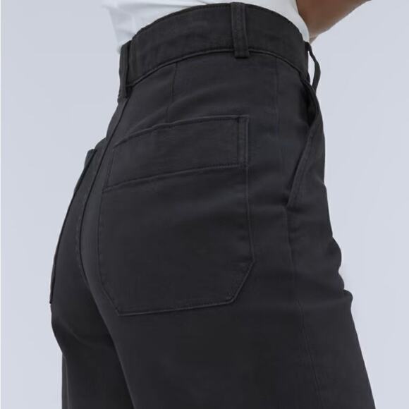 EVERLANE The Organic Cotton Wide Leg Pants Black 12 - Picture 4 of 13